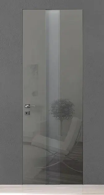 TREND-60, модель TR14V, глянцевая эмаль LG13 Rocca Gloss, стекло GS04 Satinato Bianco, скрытый короб INVISIBLE.