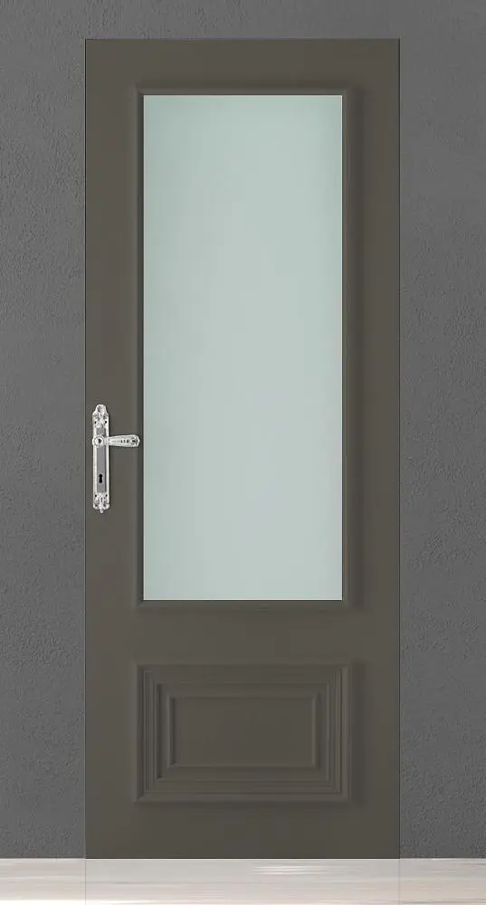 PRIMA-60, V, матовая эмаль Ombra, стекло Satinato Bianco, скрытый короб INVISIBLE.