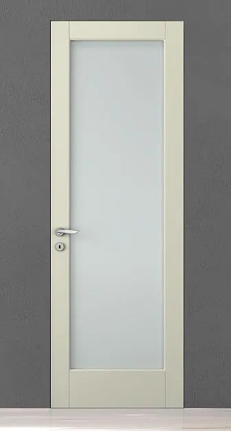 CORDA-60, модель 101V, матовая эмаль L02 Bianco Night, стекло Satinato Bianco, скрытый короб INVISIBLE.