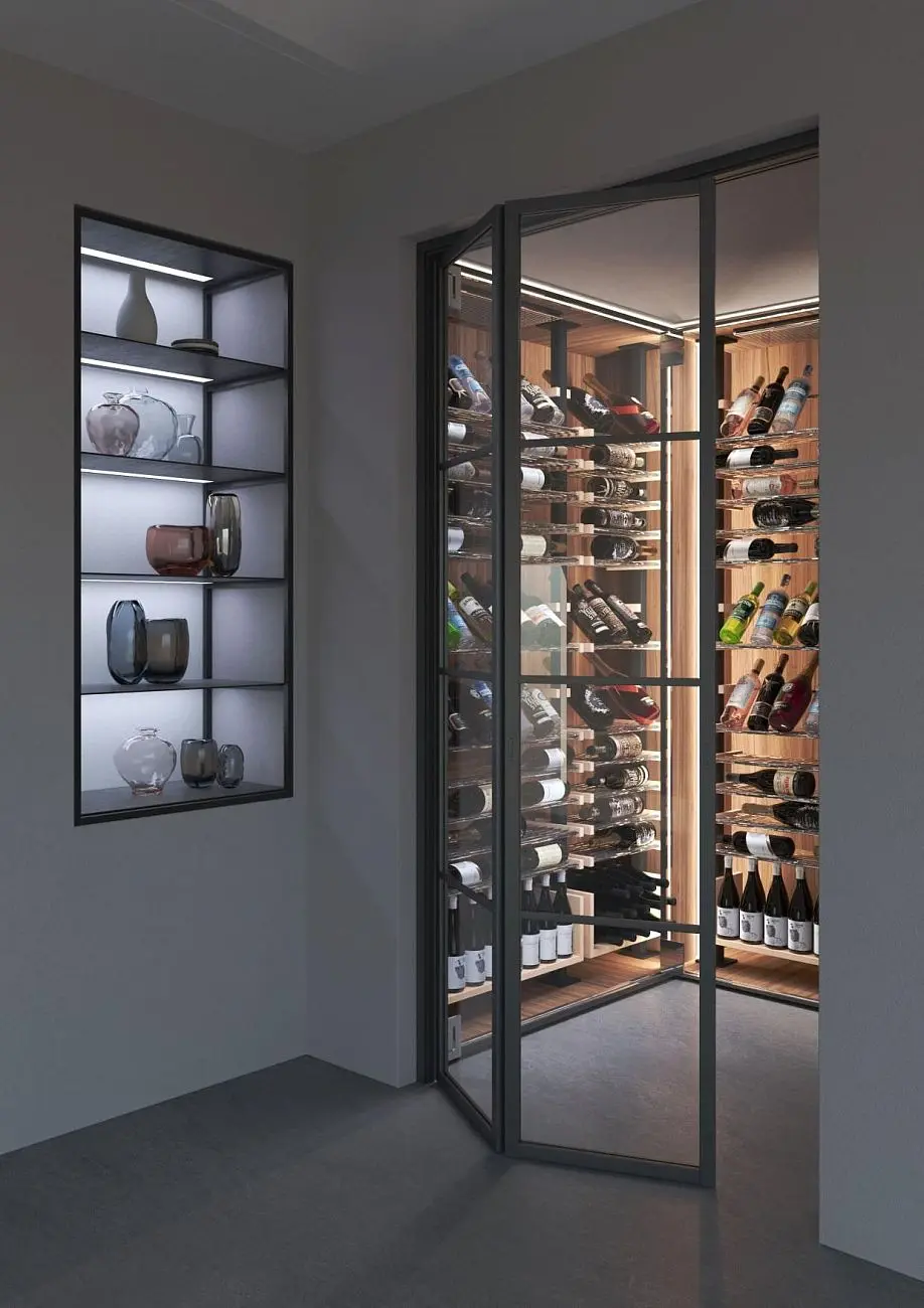 Factory T4, a libro, Total Black, vetro Trasparente.