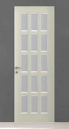 Дверь на скрытом коробе со стекломCORDA-60, U02i, Bianco Night, современная классика, матовая эмаль