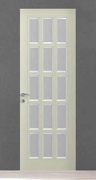 CORDA-60, U02i, матовая эмаль Bianco Night, стекло Satinato Bianco с фацетом, "скрытый" короб.