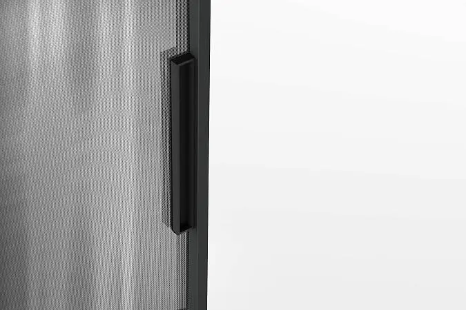 STRATUS-SLIM, стекло прозрачное с металлизированной сеткой GT12 Rete Argento, алюминиевый каркас полотна в цвете AL04 Soft Bronze. Фрагмент полотна.