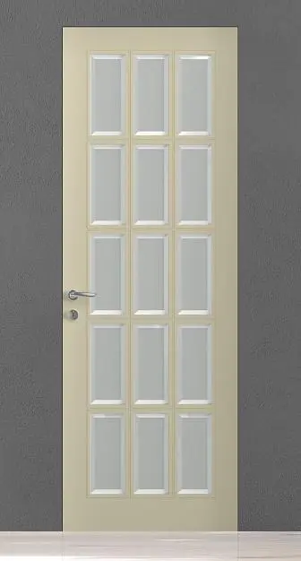 CORDA-60, U02i, матовая эмаль Avorio, стекло Satinato Bianco с фацетом, "скрытый" короб.