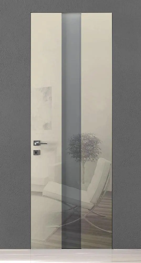 TREND-60, модель TR14V, глянцевая эмаль LG03 Avorio Gloss, стекло GS04 Satinato Bianco, скрытый короб INVISIBLE.