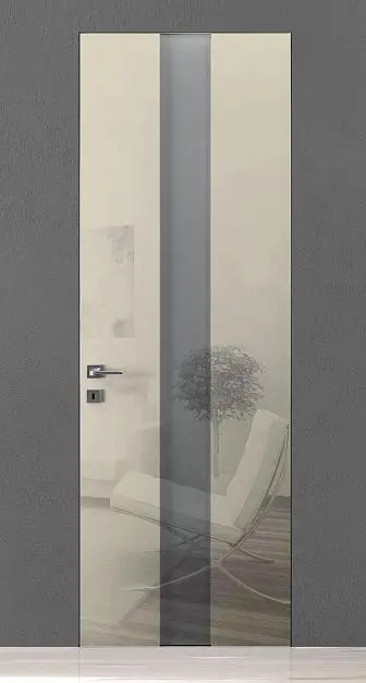 TREND-60, модель TR14V, глянцевая эмаль LG03 Avorio Gloss, стекло GS04 Satinato Bianco, скрытый короб INVISIBLE.