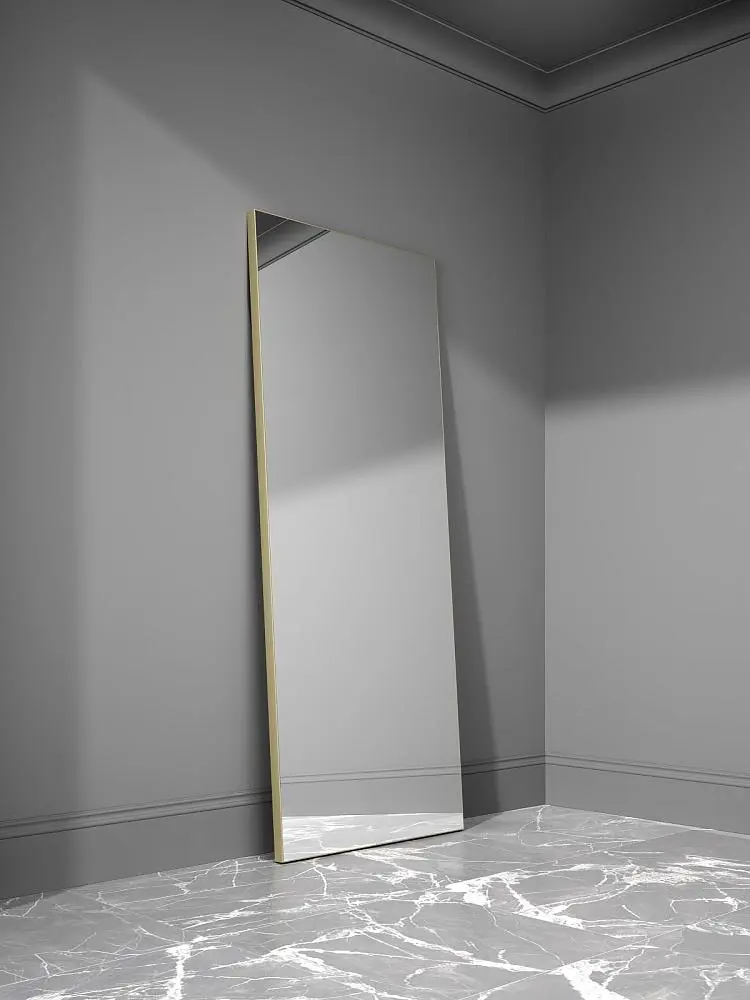 Зеркало ALBA, модель LG, зеркало M01 Mirror, алюминиевый профиль в цвете AL03 Soft Gold.