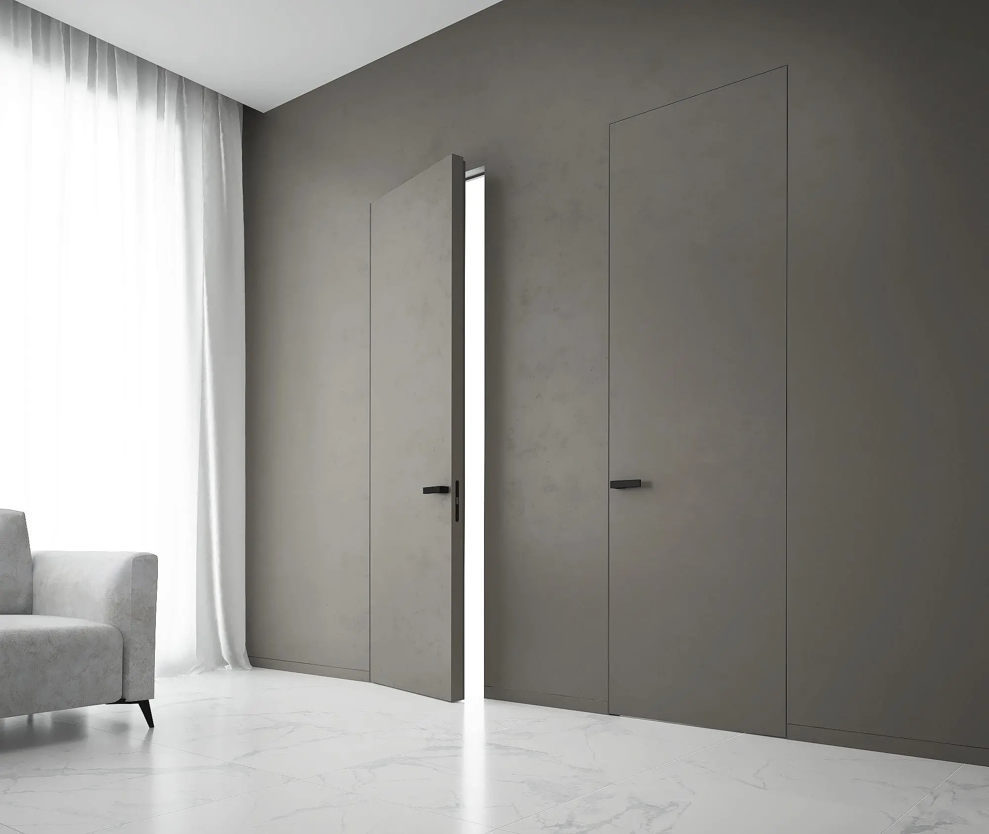 mini-Вставка NP9-MINI в скрытый плинтус. Отделка - грунт под покраску.