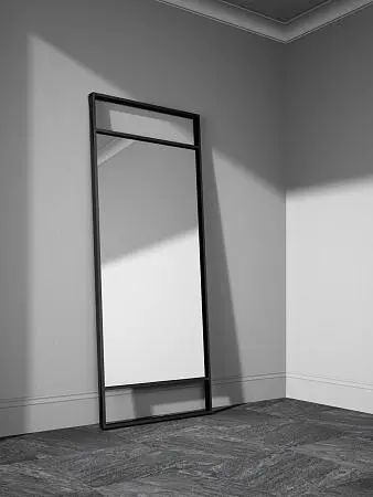 Зеркало ALBA, модель SL, зеркало M01 Mirror, алюминиевый профиль в цвете AL08 Black.