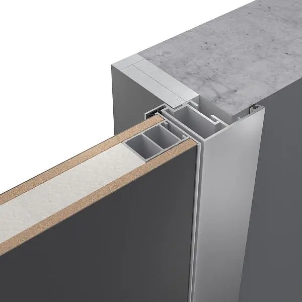 Сечение полотна и короба. Вариант монтажа без доборов.