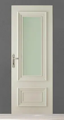 Классическая дверь со стеклом PRIMA-60 VD Bianco Night. Эмаль. Скрытый короб