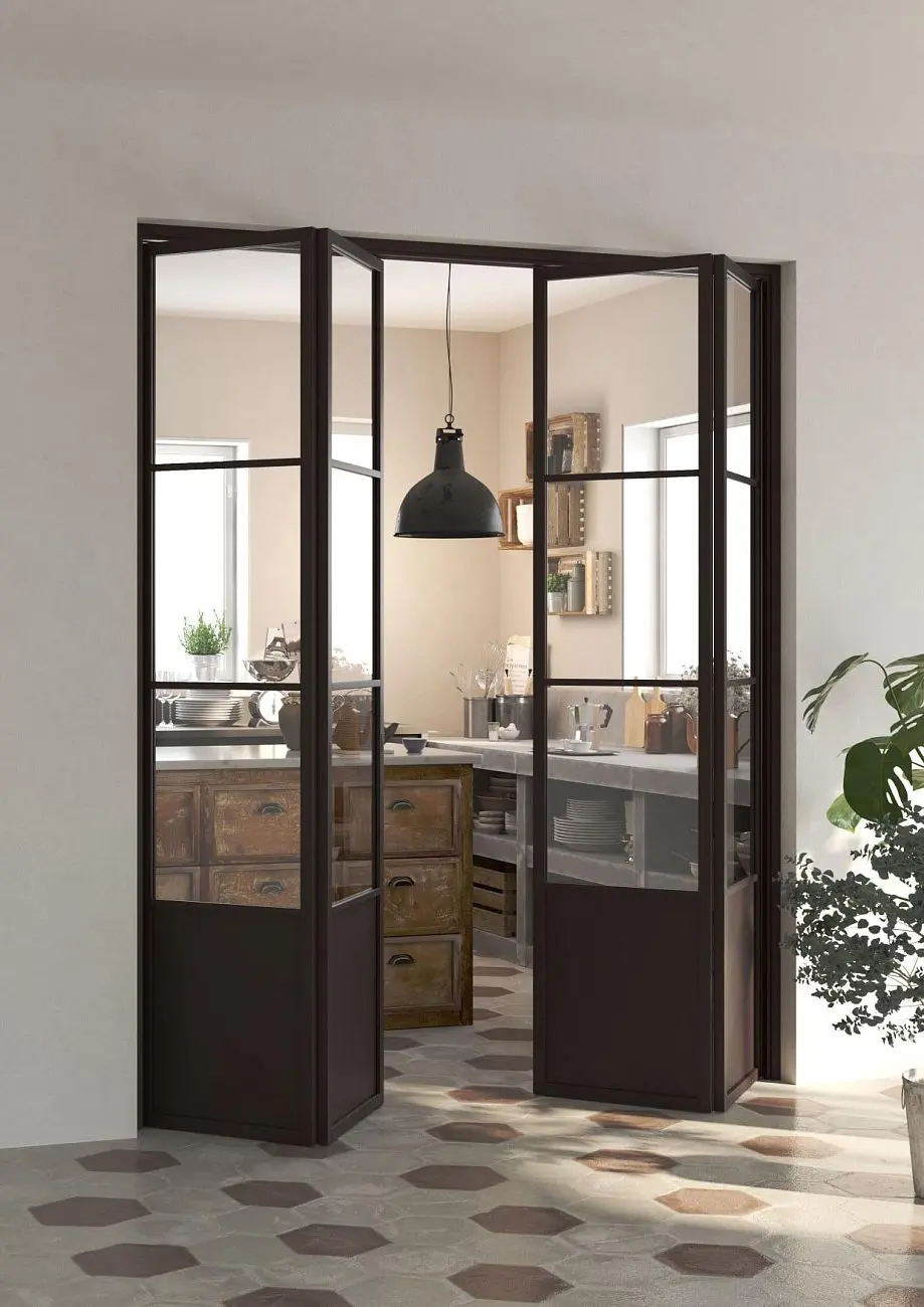 Factory T4, a libro, Total Brown, vetro Trasparente Extrachiaro.