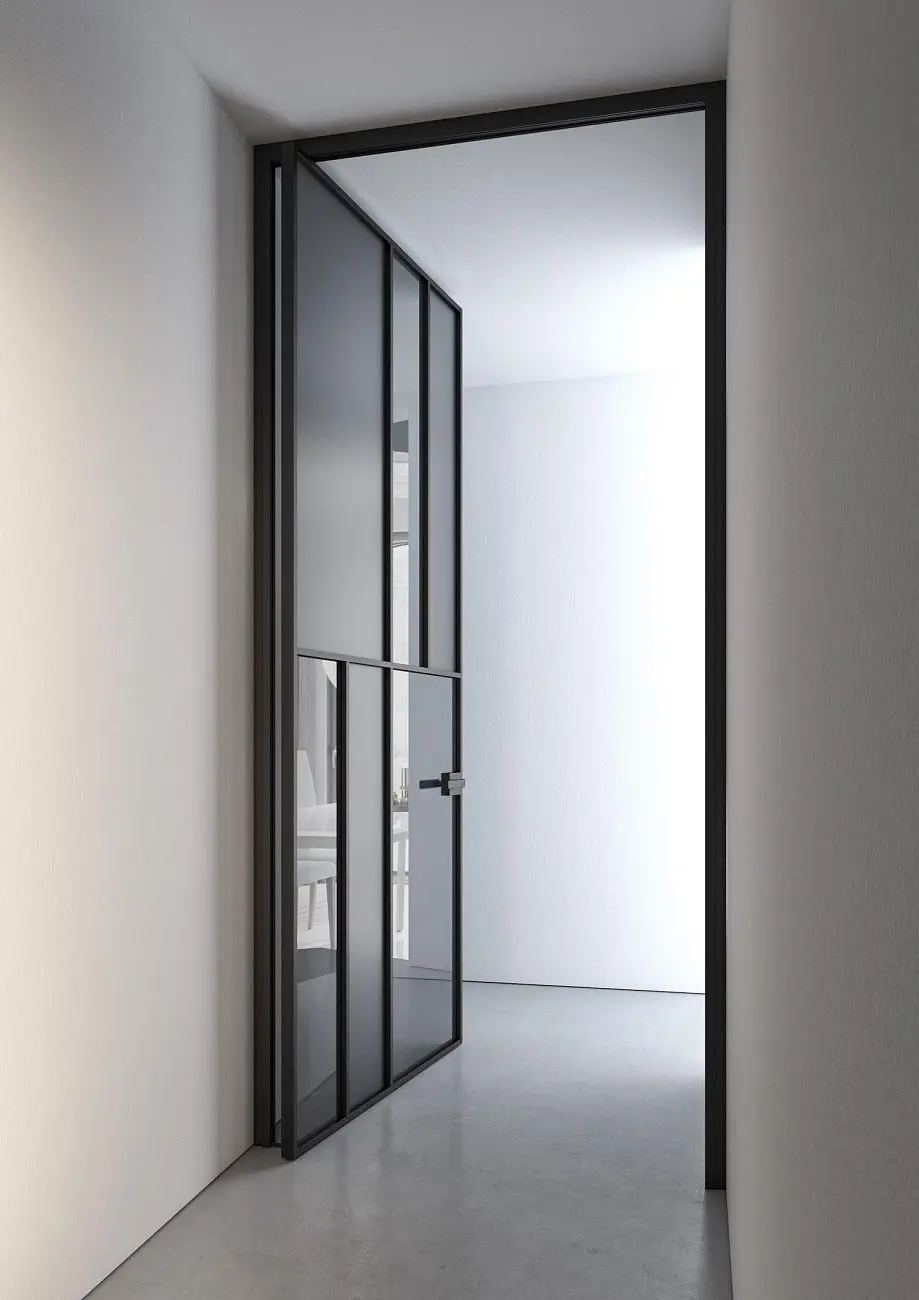 BATTSFLT FILBLC CELINE product door frosted fumè glass black profile.