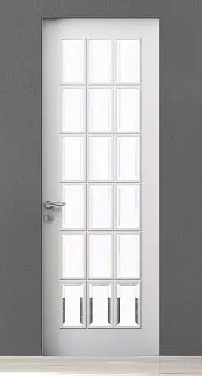 Белая дверь CORDA-60, U02i, матовая эмаль Bianco, стекло
