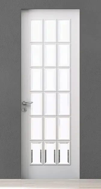 CORDA-60, U02i, матовая эмаль Bianco, стекло Satinato Bianco с фацетом, "скрытый" короб.
