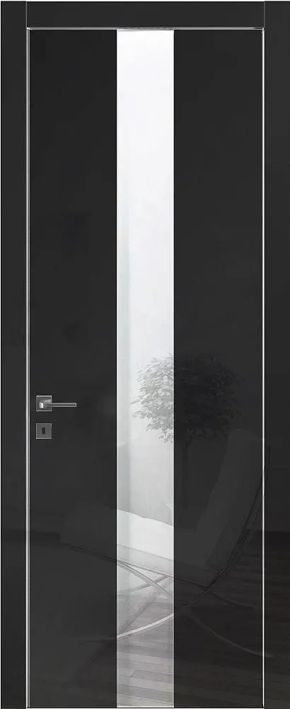TREND, TR14V, глянцевая эмаль Nero Gloss, стекло Satinato Bianco TR.