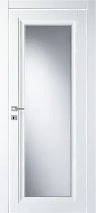 Дверь STELLA SV Bianco. Инженерный массив. Матовая эмаль, стекло