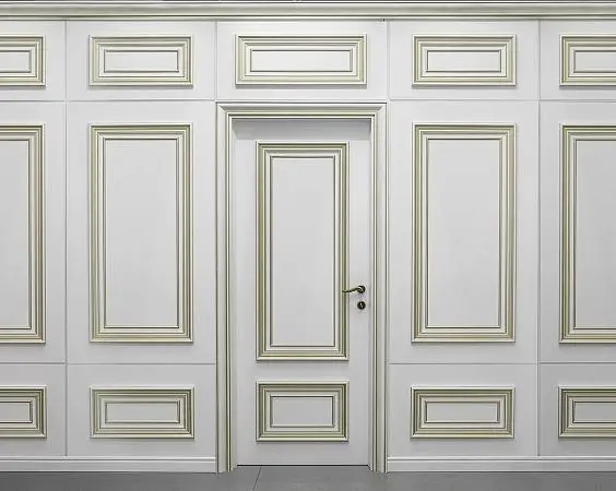 Стеновые панели COVER, PRIMA, модель P, матовая эмаль L01 Bianco. Дверь PRIMA, модель P.