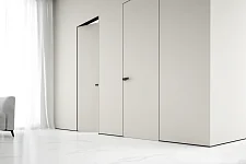 mini-Теневой плинтус IMPULS + двери FILO-60 под покраску на скрытых коробах.