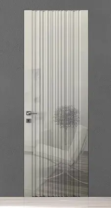 Глянцевая дверь в стиле "неоклассика" TREND-60 TR16 Bianco Night Gloss. Скрытый короб