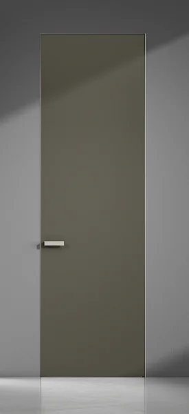 FILO-60, Alu, декоративный композитный материал "кожа каппучино", алюминиевая торцевая кромка и скрытый короб в цвете хром матовый.