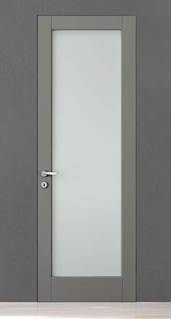 CORDA-60, модель 101V, матовая эмаль L13 Rocca, стекло Satinato Bianco, скрытый короб INVISIBLE.
