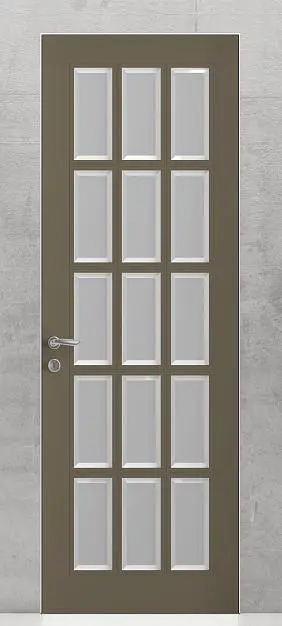 LEVEL-60, U02i, матовая эмаль Sabbia, стекло Satinato Bianco с фацетом, "скрытый" короб.