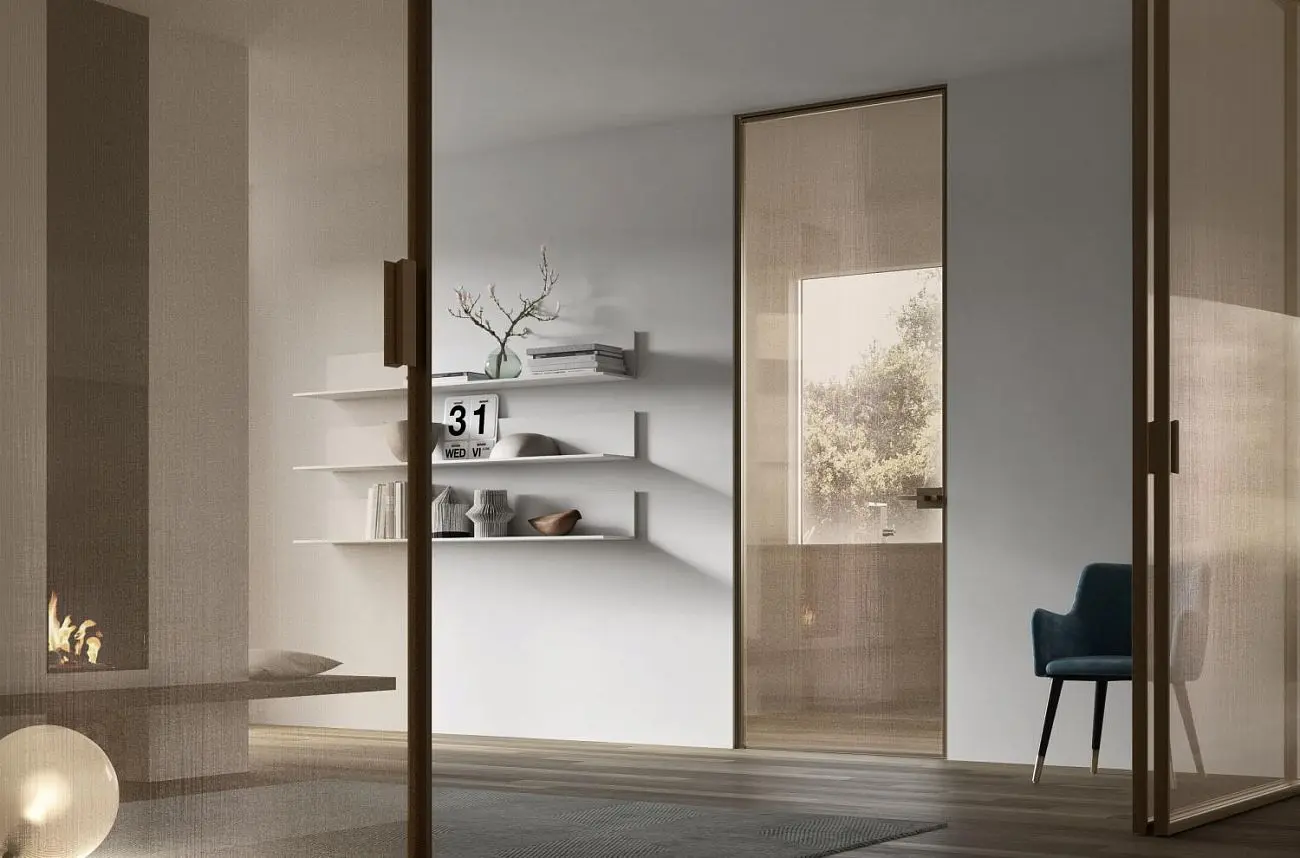 Qudra-Line, telaio Bronzo, vetro Luxor.