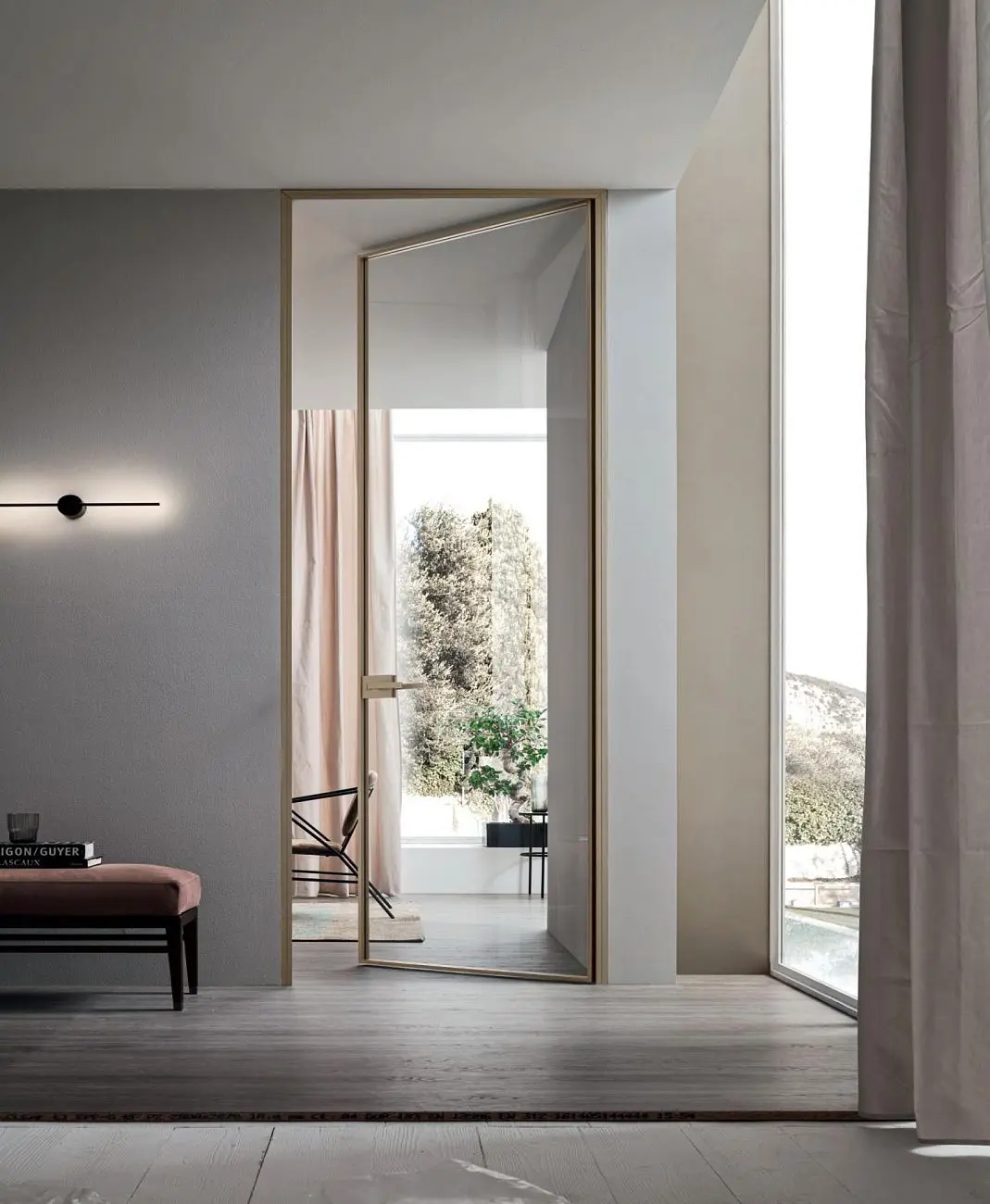 Quadro-Line, telaio Nichel, vetro Extrachiaro Trasparente.