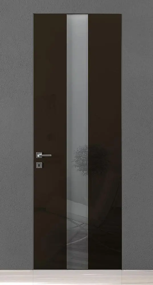 TREND-60, модельTR14V, глянцевая эмаль LG16 Bruno Gloss, стекло GS04 Satinato Bianco, скрытый короб INVISIBLE.