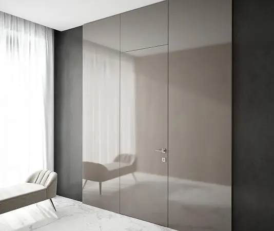 Стеновые панели COVER, глянцевая эмаль LG12 Sabbia Gloss. Дверь FILO-60.