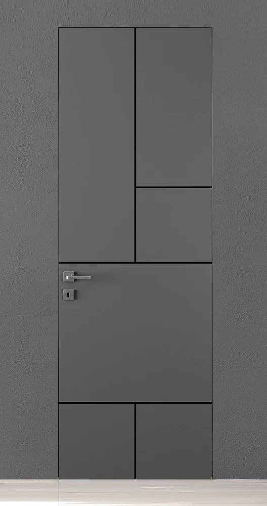 TREND-60, модель TR18m, матовая эмаль L07 Grigio Fume, молдинг в цвете Black. "Скрытый" короб INVISIBLE.