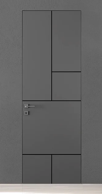 TREND-60, модель TR18m, матовая эмаль L07 Grigio Fume, молдинг в цвете Black. "Скрытый" короб INVISIBLE.