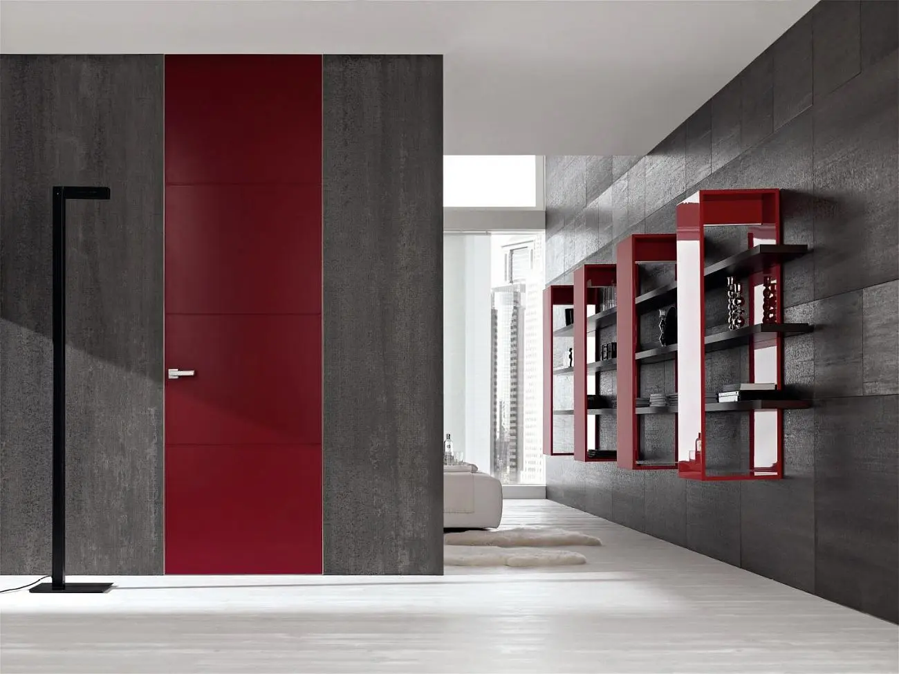 B-Line, Plana, Ecocuoio Bordeaux con cuciture bordeaux.