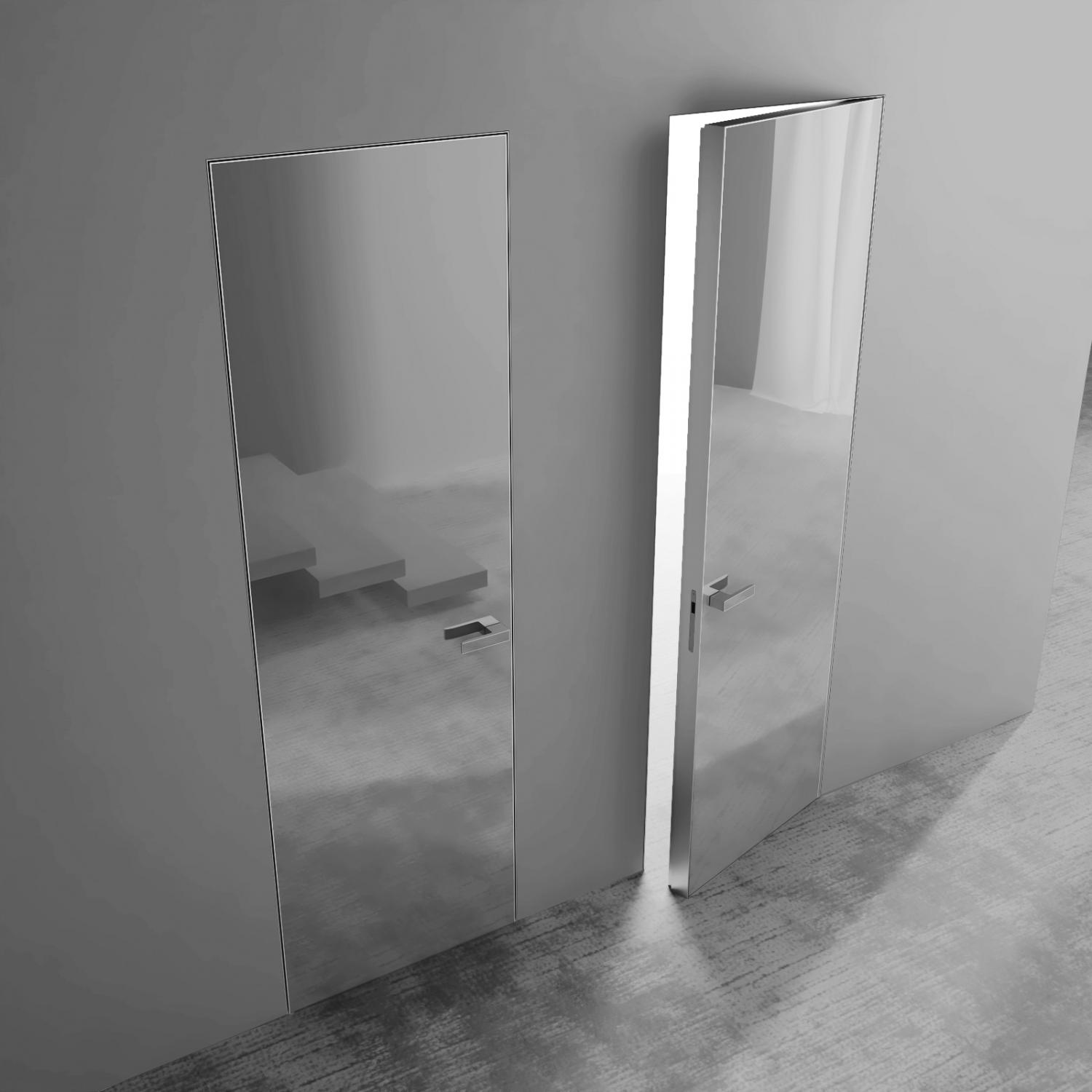 Межкомнатная дверь из алюминия и стекла на скрытом коробе. Купить ...