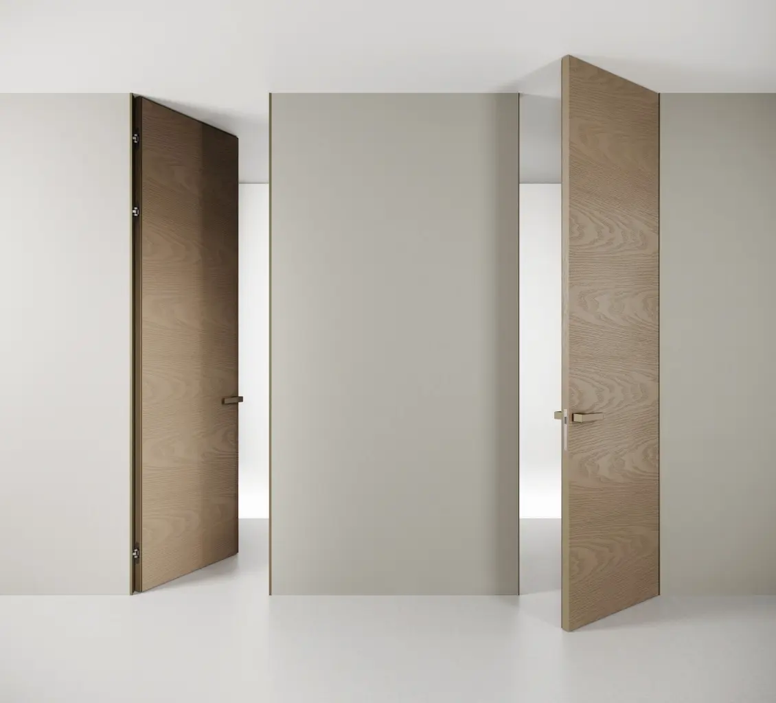 Двери (полотна), расположенные в единой плоскости со стеной (эффект компланарности)